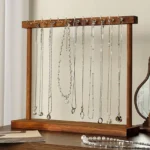 Jewelry Organizer Display Stand Solid Wood Necklace Hanging Countertop Rack - Image 3
