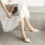 Medium Heel Heels Women's Shoes Trend Pointed Toe Butterfly Stilettos Elegant - Image 3