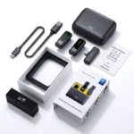 Wireless lavalier microphone with charging case, LED battery level display, 36-hour battery lifeoid, vlogging, and live streaming - Image 4