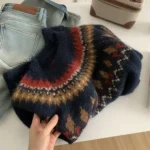 Contrasting Jacquard For Women, Loose Casual, Thick And Warm - Image 3