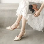 Medium Heel Heels Women's Shoes Trend Pointed Toe Butterfly Stilettos Elegant - Image 4
