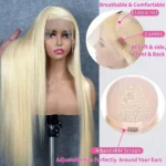 613 13x6 Straight Lace Front Wig Human Hair 36 Inch Blonde Wig Human Hair 250% Density - Image 4