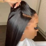 250% Black 30 Inch 13x4 Straight Lace Front Human Hair WIgs Transparent Lace Front Human