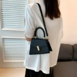 White Fashion Sling Shoulder Bag Trend PU Leather Messenger Handbags - Image 6