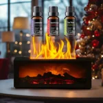 300ml Flame Effect Humidifier & Aroma Diffuser, with Remote & Time