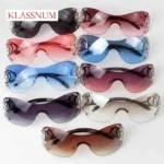 KLASSNUM Y2K Vintage Women's Luxury Sunglasses Gradient SunGlasses Men Rimless