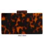 2026 New Acrylic Leopard Luxury Wedding Chain Handbag Women Box Clutch Evening Bags Chic - Image 2
