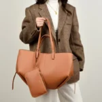 Stylish Clutch Mini Diaper Bag For Women Solid Color Leather Crossbody - Image 5