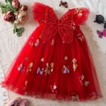 Girls' Dress Summer Lace Floral Print Cute Princess Baby Girl Dress Adorable - Image 2