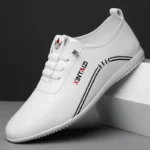 2024 casual men leather shoes Versatile Business White footwear Fashion anti slip