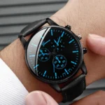 3PCS/Set Men Business Watches Casual Leather Band Analog Male's - Image 3