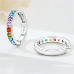Orstarry S925 Sterling Silver Color Zircon Minimalist Design Earrings Hoop Earrings - Image 3