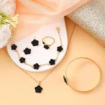 5 Pcs Set Jewelry Stainless Steel Five Leaf Clover 316L Bracelets For Women - Image 3