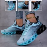 Women Gradient Mesh Running Sneakers, Breathable Hollow Shock Absorbing Blade Sole Athletic - Image 3