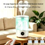 4L Air Humidifier Large Capacity Humidifier Mist Maker With Double Nozzle Remote - Image 2