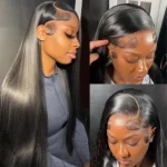 250% Black 30 Inch 13x4 Straight Lace Front Human Hair WIgs Transparent Lace Front Human - Image 4