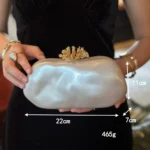 2026 New Shoulder Bag For Women Acrylic Alloy Flower Shell Bag Ladies Fashion Wedding - Image 8