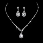 3 Wedding Season Women's Fashion Droplet Necklace and Earring