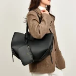 Stylish Clutch Mini Diaper Bag For Women Solid Color Leather Crossbody - Image 6