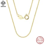 Rinntin Solid 925 Sterling Silver 1.0mm Side Chain Necklace for Women Girls - Image 2