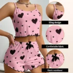 Women's Pajamas Set Sleepwear 2 PCS Short Tank Tops And Shorts - Image 3