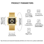 YaLaLuSi Tonneau Square Full Rhinestone Women Watch Black Dial Double Halo Crystal Bezel - Image 7