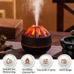 Simulated Charcoal Fire Humidifier Silent Ultrasonic Dual Mist Mode Built - Image 2