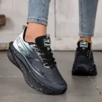 Women Gradient Lightning Print Running Sneakers Breathable Flying Weave Mesh Light Cushion Non Slip Shock Absorb Athletic Gym Jogging Sport Shoes - Image 6