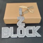 Customized Iced Out Square Name Pendant Personalized Any Letter Number - Image 2