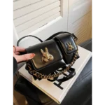 Retro Rabbit Head Decorative Crossbody Bag Fashionable Chain Mini Handbag