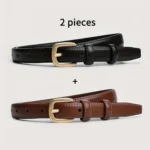 2-pack Casual Fashion Belt with Simple and High-end Feel, Needle Buckle