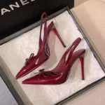 Luxury Patent Leather Women's High Heels 2026 Summer New Style Bow-tie Pointed