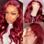 250% Density 99j Burgundy 13x6 Lace Front Human Hair Body Wave 13x4 30 36 Inch Red - Image 4