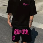 The 2025 summer new men's set features street hip-hop casual fashionable