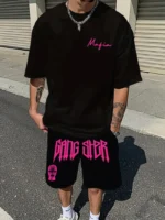 The 2025 summer new men's set features street hip-hop casual fashionable