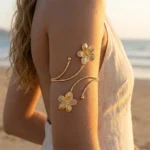 Boho Elegant Metal Flower Upper Arm Bracelet for Women Vintage Punk Gold Color