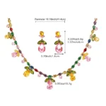 ZAKOL Colorful Zircon Rhinestone Water Drop Necklace Earrings for Women Flower - Image 6