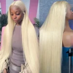 613 Colored Straight Human Hair 13x4 HD Blonde Lace Front Wigs 200 Dens