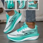 Women Gradient Lightning Print Running Sneakers Breathable Flying Weave Mesh Light Cushion Non Slip Shock Absorb Athletic Gym Jogging Sport Shoes - Image 3