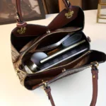 Vintage Flower Pattern Handbag, Luxury PU Leather Tote Bag - Image 4