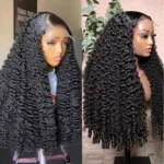 Burmese Curly Human Hair Wigs 13×4 Transparent Lace Frontal Wig 200 Density Natural - Image 3