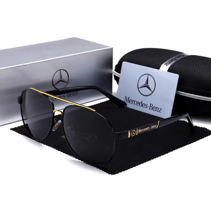 kf-S41ff1bc03d094b7b9f7a7b3e20be230fB Men Driving Outing Sunglasses Metal Frame Glasses UV Protection Eyewear for Mercedes - Image 1