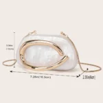 Fashion Women's Handbag Bride Metal Gold Women Luxury Evening Banquet Party Crossbody Bag - Image 3
