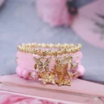 4Pcs Trendy Butterfly Beaded Bracelet Set For Women Pink Acrylic Beads - Image 3