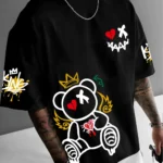 New men's summer personalized teddy bear smiley face print soft
