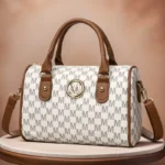 Women Alphabet Shoulder Bag with Golden "M" Logo, Synthetic Faux Leather - Image 6