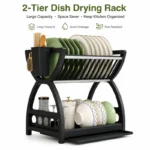 1 Pcs New 2-Tier Dish Drying Rack Kitchen Countertop Drainer Plate Bowl Organizer Storage