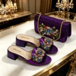 New Elegant 2026 Purple Peep Toe Women Heels with Diamond Accents - Image 6