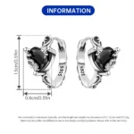 Orstarry Original 925 Sterling Silver Vine Love Black Zirconia Earrings Women - Image 6