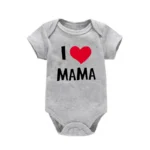 I Love Mama & Papa Funny Baby Romper T-shirt Crawling Clothes Triangle - Image 5